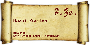 Hazai Zsombor névjegykártya